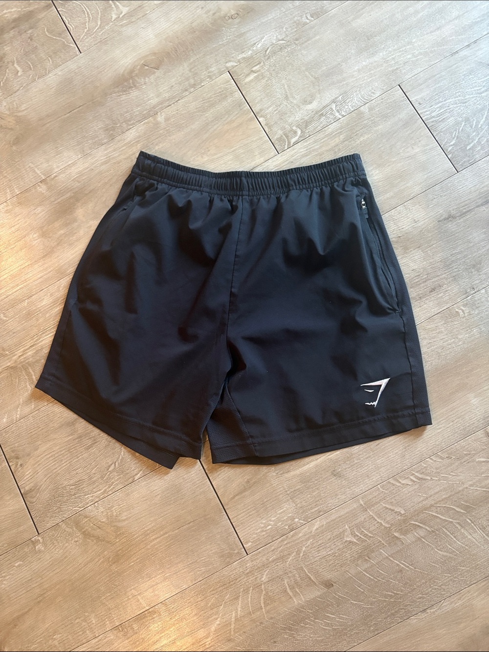 Gymshark Black Performance Training Shorts with Logo Waist 26”